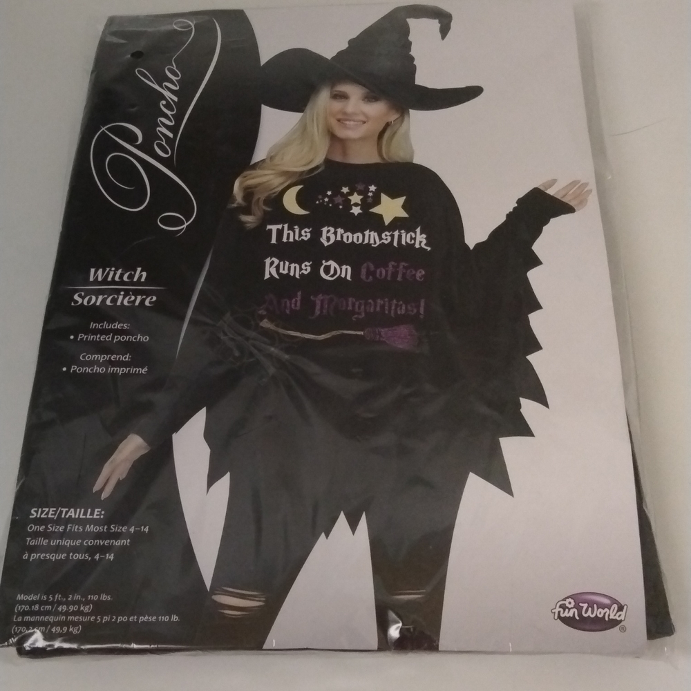 Halloween Costume Poncho Witch/Sorcerer Sz. 4-14